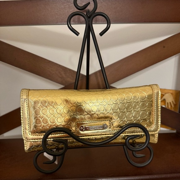Nine West Gold Metallic Colored Women's Long Wallet NWT - Picture 1 of 6